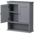 thumbnail image 5 of Spirich Wood Wall Mounted Bathroom Cabinet with Doors and Adjustable Shelves, Gray, 5 of 7