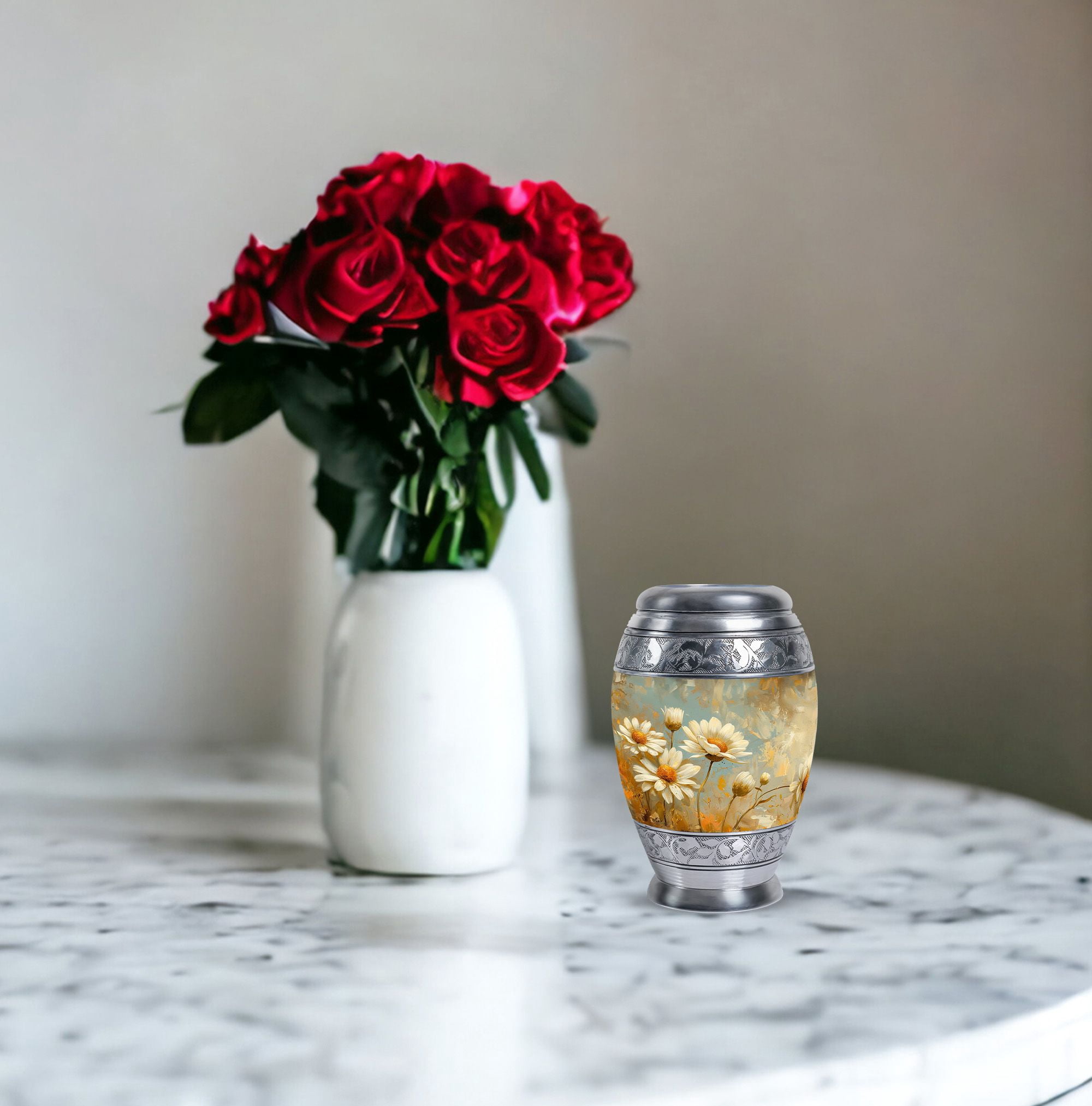 Dance Of Daisies Mini Urns For Human Ashes - Portable Urns For Human Ashes - Urns For Mom - Decorative Urns For Human Ashes - Urn For Mom Ashes (Size-3inch,1pcs)