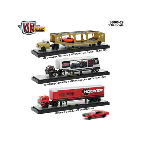 Hauler Truck - Auto Haulers Release 29, 3 Trucks Set 1/64 Diecast Models by M2 Machines