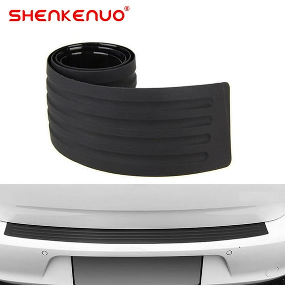 Black Rear Bumper Rubber Cover Strip Scratches Protect Adhesive Universal 90*8cm, US Stock ,C12