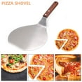thumbnail image 3 of Tcwhniev Pizza Peel 12" x 6.5" Stainless Steel with Wooden Handle（Total length: 13in, shovel: 6.5in）for Family Pizza Oven Baking Pizza, Dough, Bread & Pastry, 3 of 11