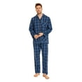 thumbnail image 5 of GLOBAL Mens Yarn Pajama Set 100% Cotton, Long Sleeve Button Down PJ Set for Men Plaid Men's Sleepwear, Sizes S-3XL, 5 of 5