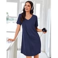 thumbnail image 2 of EKOUAER Nightgowns for Women Bamboo Viscose Sleep Shirts Short Sleeve Night Shirts Casual Sleep Dress Soft Sleepwear, 2 of 6