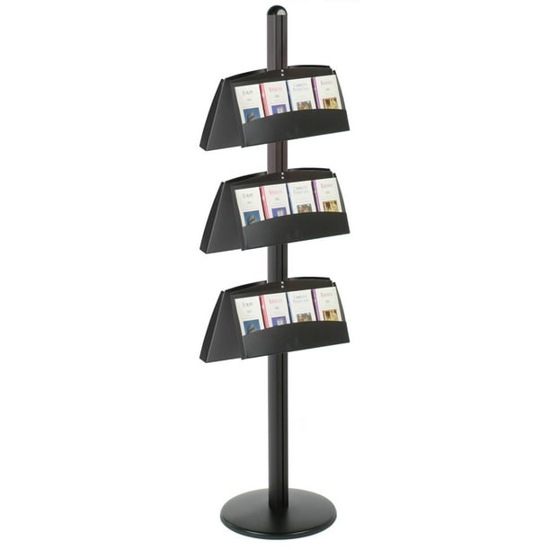 3 Tiered Literature Stand, Double Sided Brochure Holder with 24 Pockets 3 Tiered Literature Stand, Double Sided Brochure Holder with 24 Pockets