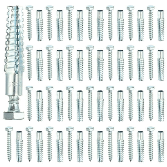 Uxcell 30 Pcs Ancres Murales Creuses pour Cloison Sèche avec Vis, 0,31 x 2,56 Pieds' Kit d'Ancres Murales en Acier Robuste, Ancres Murales Sèches pour Mur en Béton Mur en Plâtre, Argent