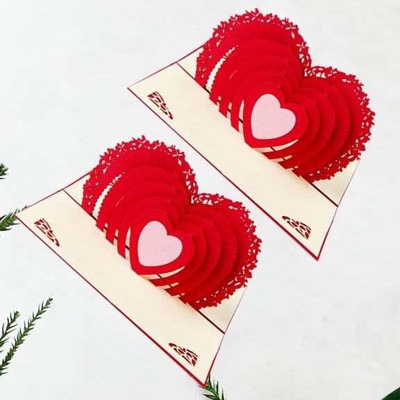 Set of 2 Romantic Love Greeting Cards for Anniversary and Valentine's Day Celebration