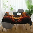 thumbnail image 6 of Fire Skulls Rectangle Tablecloth Waterproof Polyester Table Clothative Stain Resistant & Wrinkle Resistant Washable Table Cover for Dining Table/Party/Camping 54x54 Inch Decor Gift, 6 of 7
