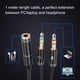 thumbnail image 5 of Cable de extensión de Audio hembra de 3,5mm a macho doble de 3,5mm, adaptador de auriculares con micrófono divisor para auriculares, 5 of 10