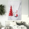thumbnail image 3 of Snowman Tapestry, Picture of Paper Cut Christmas Tree and a Santa Claus Arranged Print, Wall Hanging for Bedroom Living Room Dorm Decor, 60W X 80L Inches, Pale Grey and Dark Pink, by Ambesonne, 3 of 5