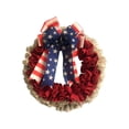 thumbnail image 2 of Pedty Summer Wreaths,Wreath for Front Door,2024 New Patriotic Day and National Day Festival Bow Garland Door Hanging Fabric Garland Home Decoration 40Cm,Independence Day Hanging Decoration, 2 of 9