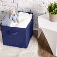 thumbnail image 5 of EZOWare Set of 4 Foldable Fabric Basket Bin, Collapsible Storage Cube boxes for Nursery Toys Shelves (13 x 15 x 13 inches) - Denim Blue, 5 of 7