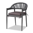 thumbnail image 2 of Bowery Hill Modern Grey Finished Rope and Metal Outdoor Dining Chair, 2 of 10