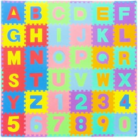 Trademark 96 Piece Foam Floor Alphabet And Number Puzzle Mat For