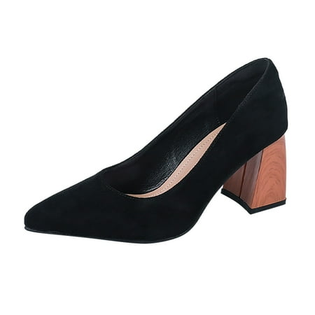 

YUHAOTIN Clear High Heels for Women Short Black Court Shoes for Point Toe Suede Heeled High Heels for Women Boots Black Summer Sandals for Women 2024 Dressy