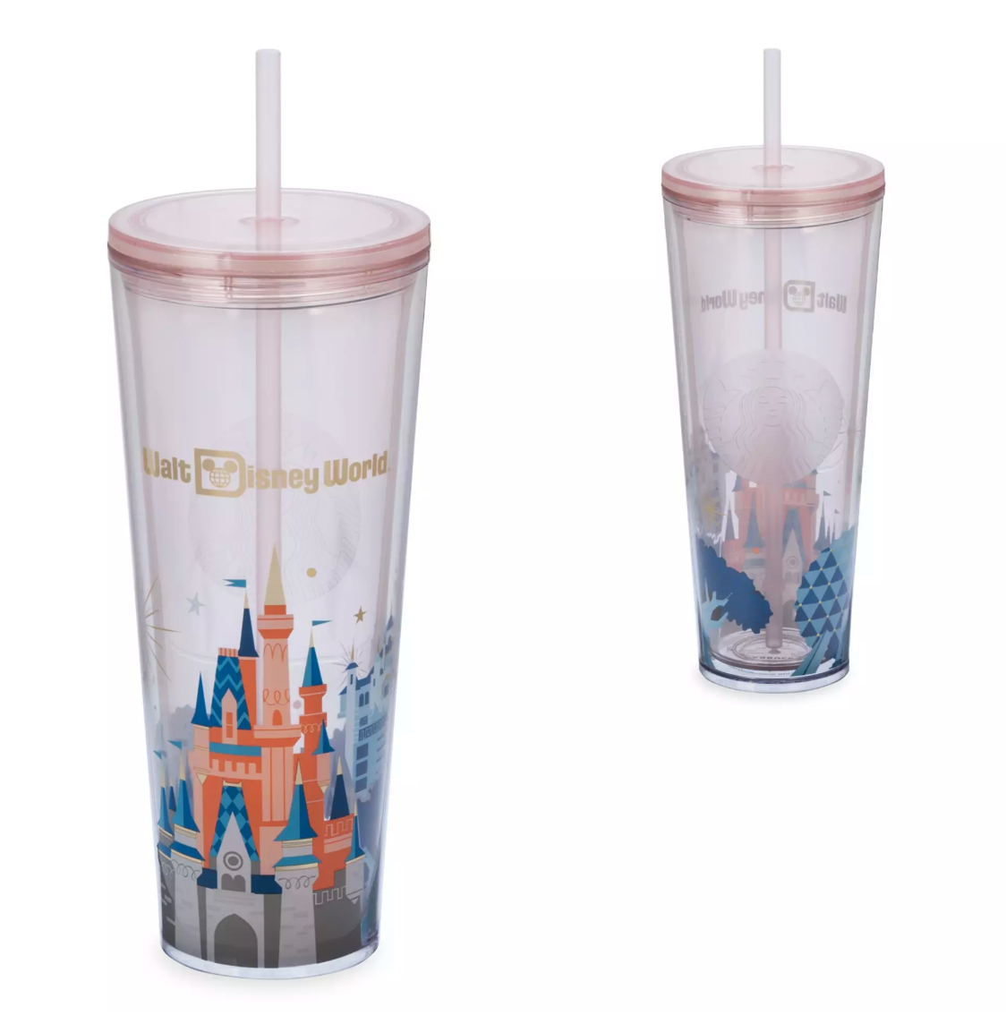 Disney Walt Disney World Cinderella Castle Starbucks Tumbler with Straw New - image 3 of 3