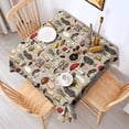 thumbnail image 2 of Brown Mushroom Line Light Pattern Square Tablecloth,Waterproof Square Table Cover,Wipeable Spillproof Washable Table Cover for Home Kitchen Party Decor 60"x60"(152x152cm), 2 of 6
