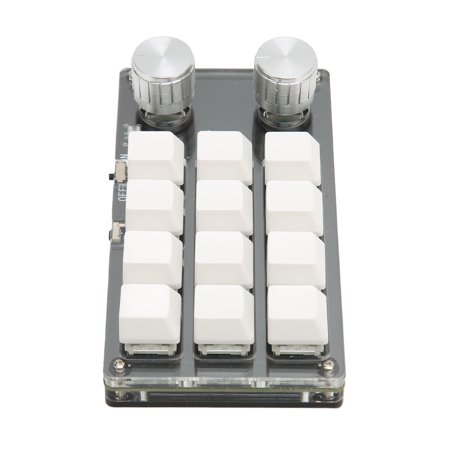 12 Keys Mini Keypad with 2 Knobs, USB Wired BT Cordless Connection ...