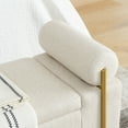 thumbnail image 4 of PORKISS 44” Storage Bench, Linen Upholstered Storage Ottoman with Metal Legs, Modern Long End of Bed Seat with Cylindrical Arms for Living Room, Bedroom, Entryway, Beige, 4 of 11