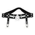 thumbnail image 1 of Porte-Jarretelles Ajustable en Cuir PU Forme de Jambe Noir, 1 of 7