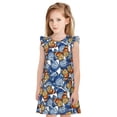 thumbnail image 1 of Fotbe Colorful Butterfly1 Vestido de Dormir para Niñas de 3 a 10 Años, Mangas Cortas, Estilo Princesa, Pijama Camisón con Mangas Voladas-X-Large, 1 of 6