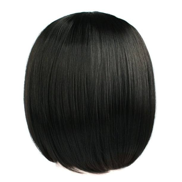 Pelucas de cabello sintético corto y liso para mujer, aspecto natural, resistentes al calor.
