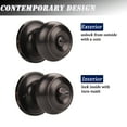 thumbnail image 5 of (8 Pack) knobelite Round Privacy Door Knob(Thumb Turn Lock on The Inside), Keyless Doorknobs Interior/Exterior Lockset,Privacy Knobs for Bedroom/Bathroom,Oil Rubbed Bronze Modern Design Door Hardware, 5 of 7