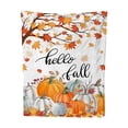 thumbnail image 2 of Lksixu Fall Throw Blanket, 51"x60" Maple Leaves & Pumpkin Print Flannel Fleece Shawl Blanket, Soft Cozy Lightweight Nap Blanket, Farmhouse Decorative Plush Blanket for Couch, Sofa, Bed, Travel, 2 of 7