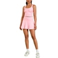 thumbnail image 1 of Falda de tenis sin mangas de dos piezas ATHLECHIC para mujer, top corto y falda plisada M Rosa, 1 of 1