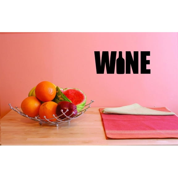 Custom Decals Wine Wall Art Size: 16 X 40 Inches Color: Black