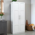 thumbnail image 3 of GZXS 2-Door Tall Pantry Cabinet with Adjustable Shelves, Freestanding Storage Cupboard for Home Office, Living Room, Kitchen, 29.53"L x 15.75"W x 70.87"H, White, 3 of 9