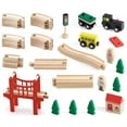 thumbnail image 2 of HYPERLIVING Wooden Train Set for Toddler - 39 Piece- with Wooden Tracks Fits Thomas, Brio, Chuggington, Melissa and Doug- Expandable, Changeable-Train Toy for 3 4 5 Years Old Girls & Boys, 2 of 8