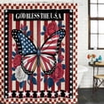 thumbnail image 2 of Independence Day Shower Curtain, Waterproof Shower Curtains for Bathroom, Red Blue U.S Flag Butterfly Flowers Striped Washable Fabric Bathtub Curtain Set Bath Decor with 12 Hooks Standard 72"x72", 2 of 8