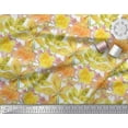 thumbnail image 2 of Soimoi Green Cotton Poplin Fabric Autumn Leaves Printed Craft Fabric by the Yard 56 Inch Wide, 2 of 3
