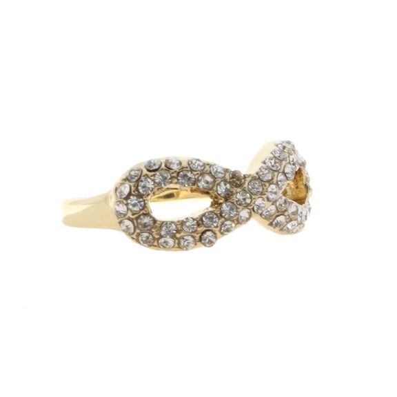 Mi Amore Infinity symbol Sized-Ring Gold-Tone/White Size 8