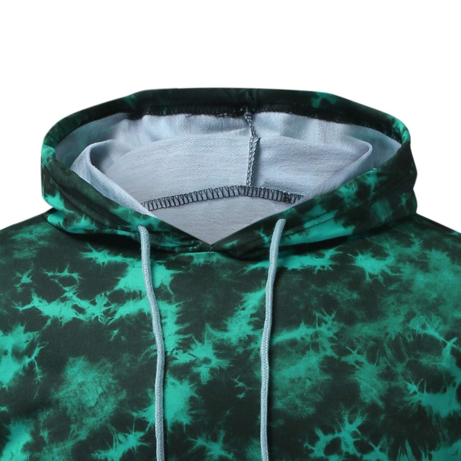 Lisingtool Hoodies For Men Mens Casual Color Block Tie-Dye Pullover Hooded Sweatshirt With Pocket Green