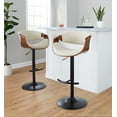 thumbnail image 3 of Curvo Adjustable Bar Stool, Chrome Bar Stools, Bar Chairs, Swivel Bar Stools, Bar Stools Set of 2 (Cream), 3 of 6