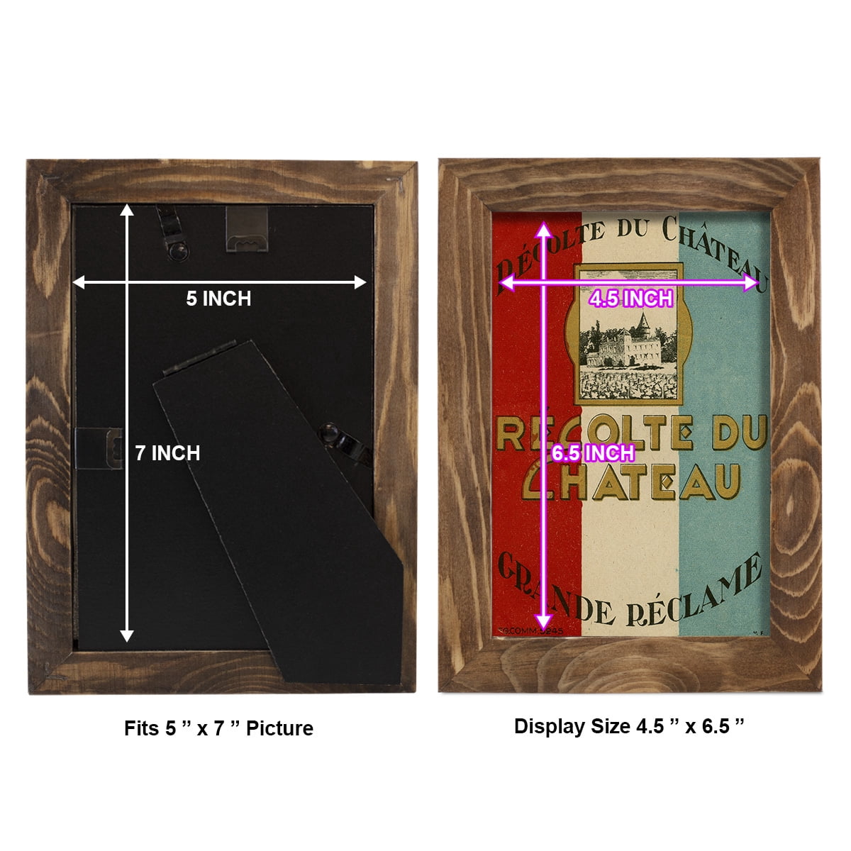 Recolte Du Chateau -Framed Print w/glass-Walnut