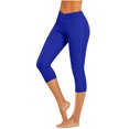 thumbnail image 3 of QATAINLAV Capri Leggings for Women 2025 Dressy Casual Summer Capris V Crossover High Waisted Knee Length Crop Pants Ladies Clothing Blue XXL Lightning Sales, 3 of 7