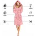 thumbnail image 3 of U2SKIIN Women Hooded Fleece Robe, Short Plush Robes for Womens With Hood Soft Warm Spa Bathrobe（Bean Pink-hooded, Large-X-Large）, 3 of 7