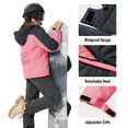 thumbnail image 7 of TACVASEN Women's Winter Waterproof Windproof Snow Ski Jackets Warm Thermal Fleece Thick Hooded Coat with Multi-Pockets for Outdoor Hiking Snowboarding Pink Grey L, 7 of 7