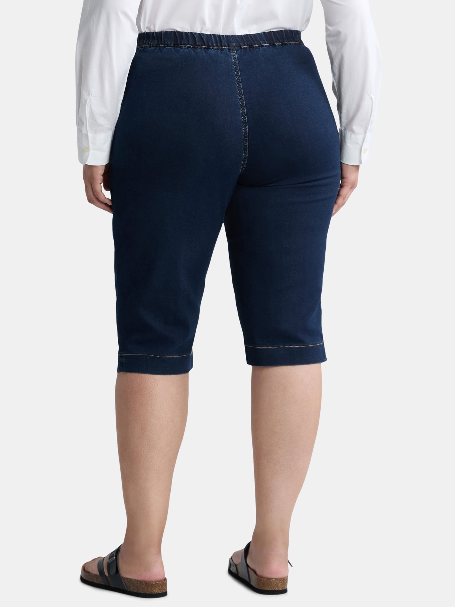 JMS Just My Size by Hanes Women's Plus Size Pull On 2 Pocket Stretch Capri, Sizes 0X-4X