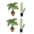 thumbnail image 6 of GAXIRE Set of 4 Realistic Simulated Potted Green Plants for Dollhouse Decoration and Miniature Home Display, 6 of 8