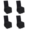 thumbnail image 4 of KFFKFF Stretchable Spandex Chair Covers, Universal Fit Chair Skirt Cover, Easy-to-Clean Protective Slipcovers, Suitable for Weddings, Holidays, Banquets, Parties, Celebrations (Set of 4, Black), 4 of 9