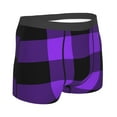 thumbnail image 3 of Balery Purple Buffalo Plaid Men's Boxer Briefs, Soft and Breathable Cotton Underwear with nylon Waistband-XX-Large, 3 of 9