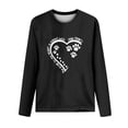 thumbnail image 4 of ibuvkizy Valentine's Day!Womens Sweatshirt Printed Round Neck Pullover Long Sleeved Casual Womens Sweatshirts Black,M, 4 of 4