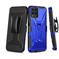 thumbnail image 2 of Compatible for TMobile Revvl 6 Pro 5G Case with Holster Belt Clip Hybrid Shockproof Protective Phone Cover with Kickstand - Blue, 2 of 5