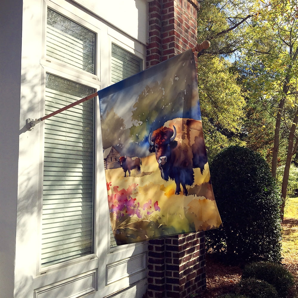 Wood Bison House Flag 28 in x 40 in