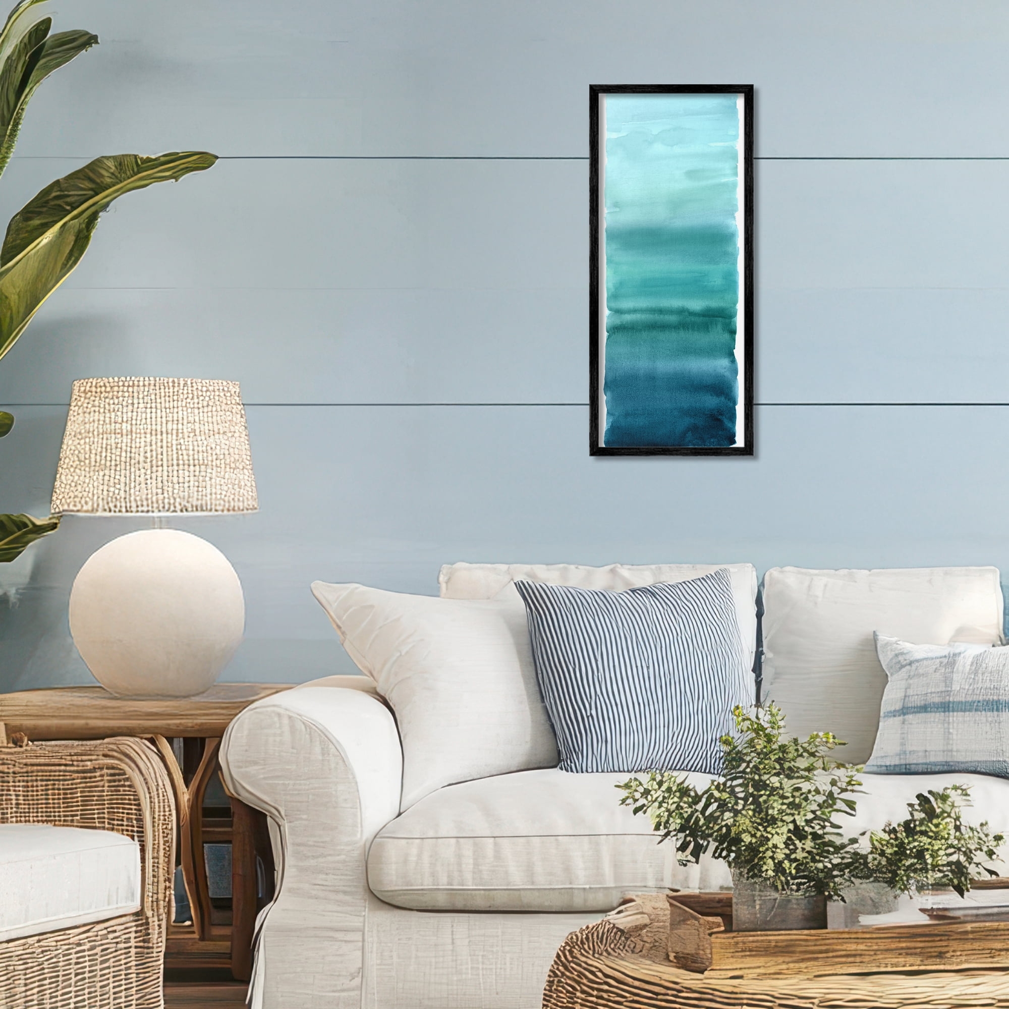 Stupell Industries Cerulean Blend Gradient Black Framed Giclee Art, design by Allie Corbin