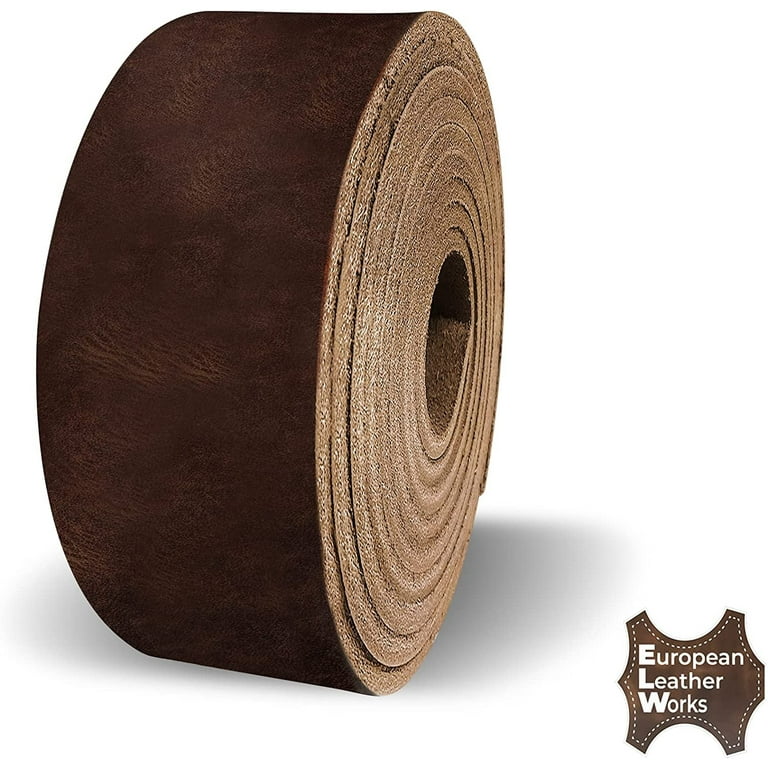 ELW Brown Tooling Leather Straps 1/2 to 4 Wide, 68-72 Inches Long 9/10 oz  Heavy Weight 1/2