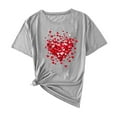 thumbnail image 2 of Vmvidoty Graphic Shirt for Women Cute Red Heart Short Sleeve Ladies Tee Tops Teen Girls Casual T Shirt Gray XXL, 2 of 5